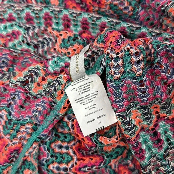 Becca Rebecca Virtue Sundown Pants Swim Cover Up Pant Striped Knit Open Large - Picture 9 of 10